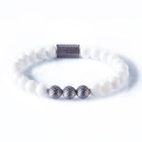 White Onyx 8mm Black Ruthenium