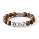 Tiger Eye Matt 12mm Sterling 925 Silver