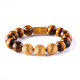 Tiger Eye 12mm K-18 Yellow Gold