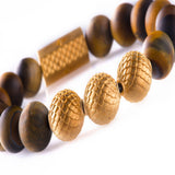 Tiger Eye Matt 10mm K-18 Yellow Gold