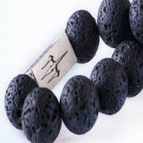 Black lava 12mm Sterling 925 silver