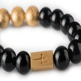 Black Onyx 12mm K-18 Yellow Gold