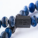 Sodalite Matt 8mm Black Ruthenium