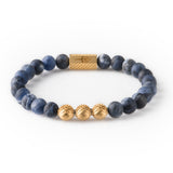 Sodalite Matt 8mm K-18 Yellow Gold