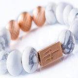 Howlite 12mm K-18 Rose Gold