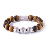 Tiger Eye Matt 10mm Sterling 925 Silver