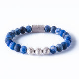 Sodalite Matt 8mm Sterling 925 Silver