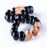 Black Onyx 8mm K-18 Rose Gold