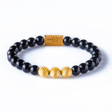 Black Onyx 8mm K-18 Yellow Gold