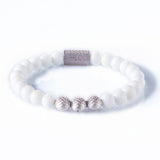 White Onyx 8mm Sterling 925 Silver