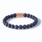 Black lava 8mm K-18 rose gold