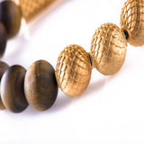 Tiger Eye Matt 12mm K-18 Yellow Gold