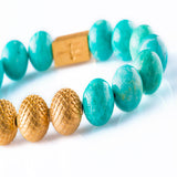 Amazonite 12mm K-18 Yellow Gold