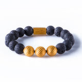 Black Lava 12mm K-18 Yellow Gold
