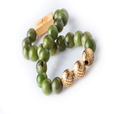 Canadian Jade 8mm K-18 Yellow Gold