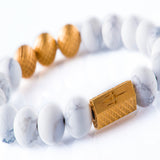 Howlite 10mm K-18 Yellow Gold