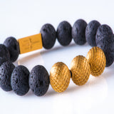 Black Lava 12mm K-18 Yellow Gold