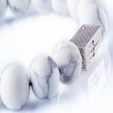 Howlite 12mm Sterling 925 Silver