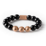 Black Onyx 12mm K-18 Rose Gold