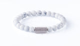 Howlite 8mm Sterling 925 Silver