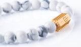 Howlite 8mm K-18 yellow gold