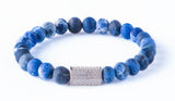 Sodalite matt 8mm Sterling 925 Silver