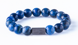 Sodalite 12 mm black ruthenium plated