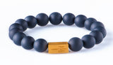 Black onyx Matt 12mm K-18 yellow gold