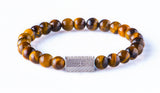 Tiger eye 8mm white rdodium