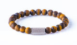 Tiger eye mat 8mm white rdodium