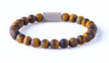 Tiger eye mat 8mm white rdodium