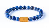 Sodalite 8’mm yellow gold