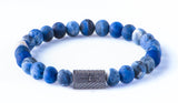 Sodalite matt 8mm Black ruthenium