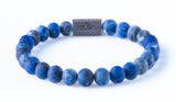 Sodalite matt 8mm Black ruthenium