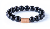 Black onyx 12 mm pink gold plated