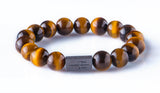 Tiger eye 12 mm black ruthenium plated