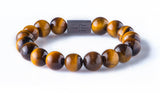 Tiger eye 12 mm black ruthenium plated
