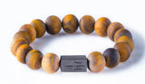 Tiger eye matt 12mm black ruthenium