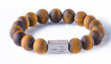 Tiger eye matt 12mm Sterling 925 Silver