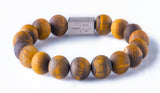 Tiger eye matt 12mm Sterling 925 Silver