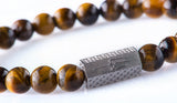 Tiger eye 8mm white rdodium