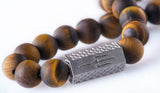 Tiger eye mat 8mm white rdodium
