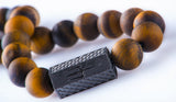 Tiger eye mat 8’mm black ruthenium
