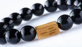Black onyx 12 mm yellow gold plated