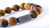 Tiger eye matt 12mm black ruthenium