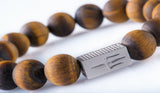 Tiger eye matt 12mm Sterling 925 Silver