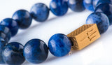 Sodalite 12 mm yellow gold plated k18