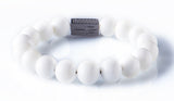 White onyx 12mm black ruthenium