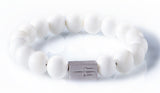 White onyx 12mm Sterling 925 Silver