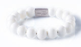 White onyx 12mm Sterling 925 Silver